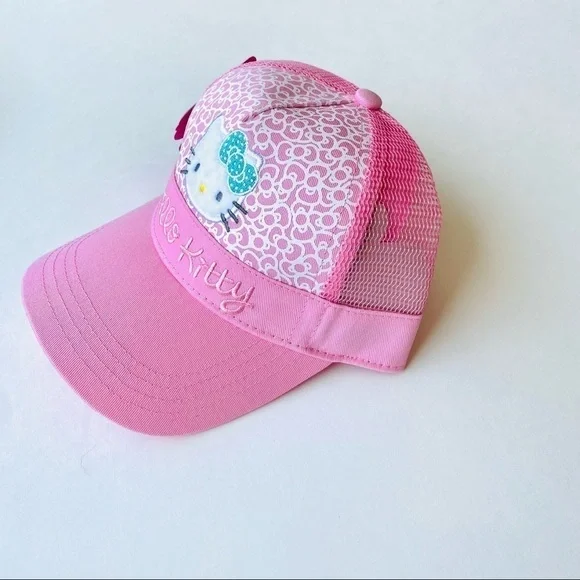 HELLO Kitty Pink Mesh Trucker Hat Women + Girls - Picture 13 of 16